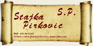 Stajka Pirković vizit kartica